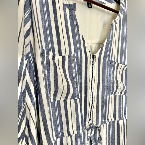 TORRID Women’s Blue & White Stripe Zip Front Drawstring Shirt Dress Size 6X - Picture 12 of 14